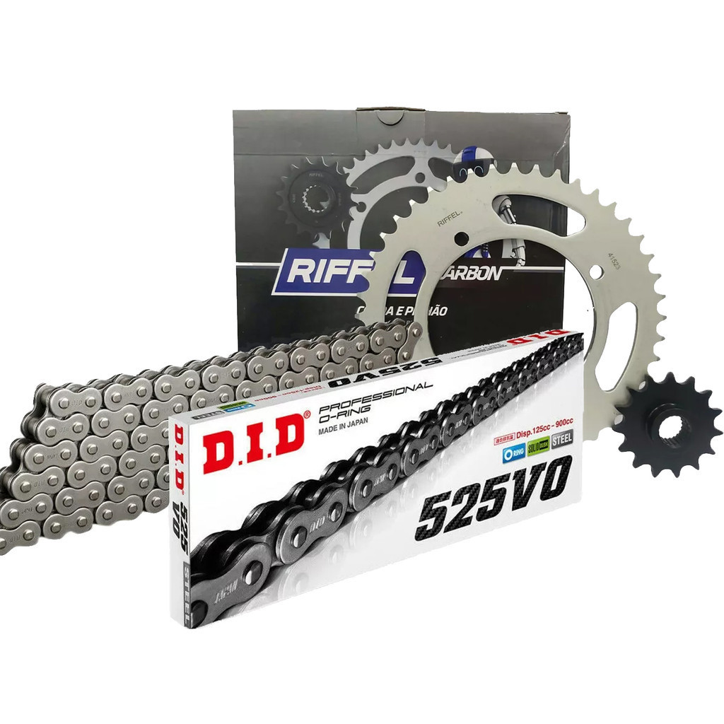Kit Relação Riffel Bandit 650 2007/2015 Bandit 650S 2008/2016 Bandit 650N +Corrente Did Com Retentor