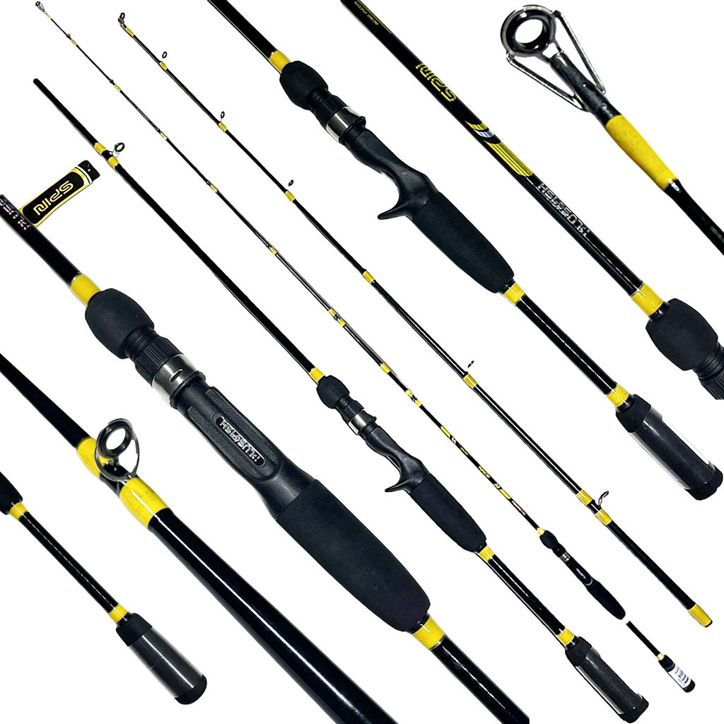 VARA PARA CARRETILHA PLUSFISH SPIN BC562M 5'6" (1.68M) 8-17LB - AMARELA - 2 PARTES
