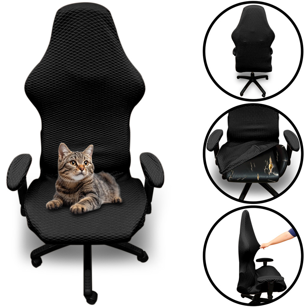Capa Cadeira Gamer Importada Texturizada Spandex Luxo Universal Tamanho Ajustável