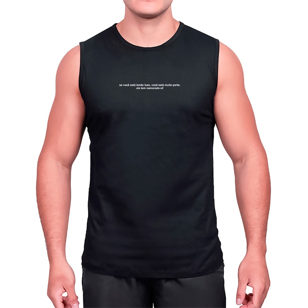 Regata Estampa Anti Atrevida Unisex Algodão Lisa Cavada Alça Larga Casual - Envio Imediato
