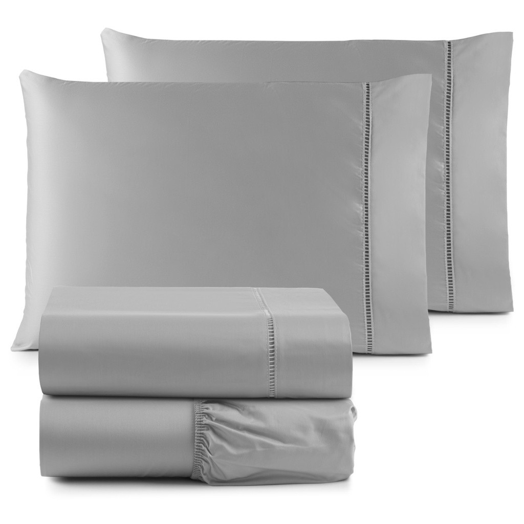 Jogo de Lençol Cama King 3 peças 600 Fios Aveludado Fio Egípcio