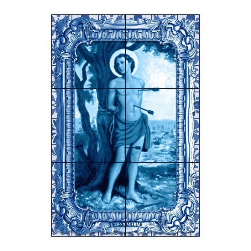 Quadro Imagem São Sebastião Grande Azulejo Est, Portugues !!
