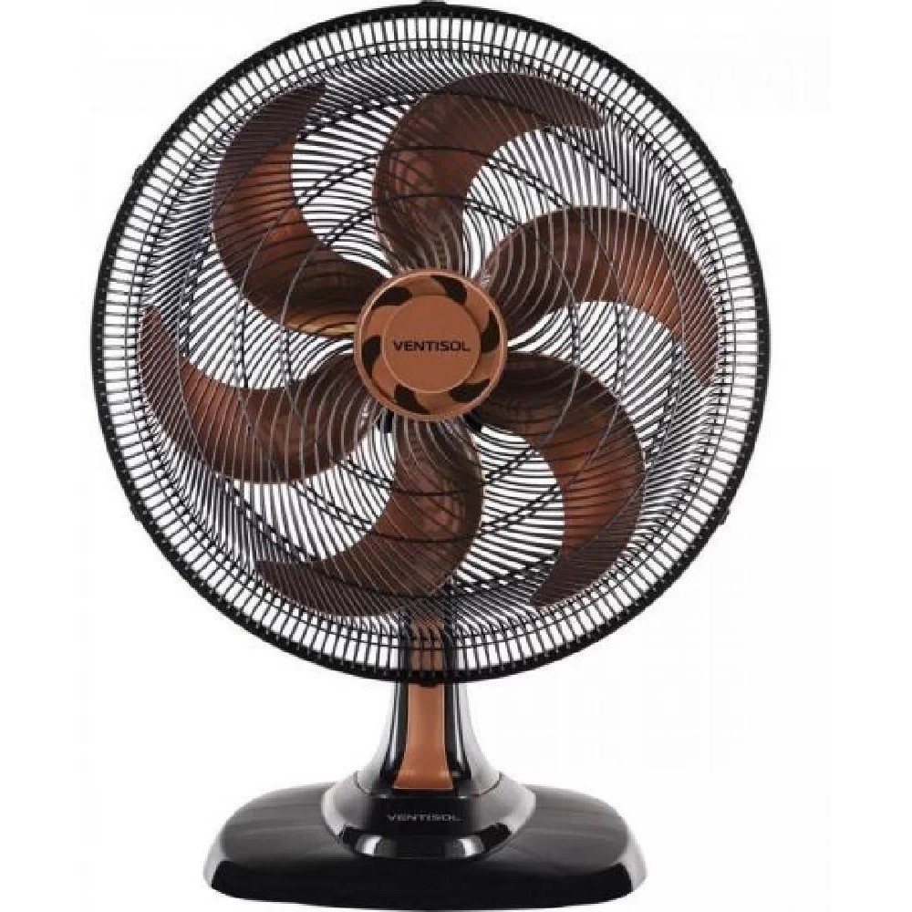 Ventilador Ventisol De Mesa 40cm 6pas Turbo Oscilante Premium Bronze