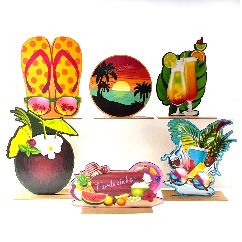 Kit Display de Mesa 6 Peças Para Festa Tardezinha MDF em Oferta na Shopee