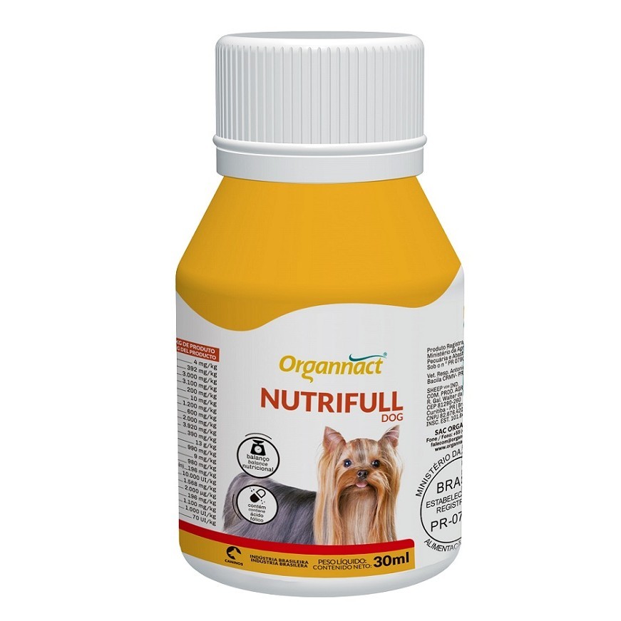 Suplemento Vitamínico Nutrifull Dog 30ml para Cães - Organnact