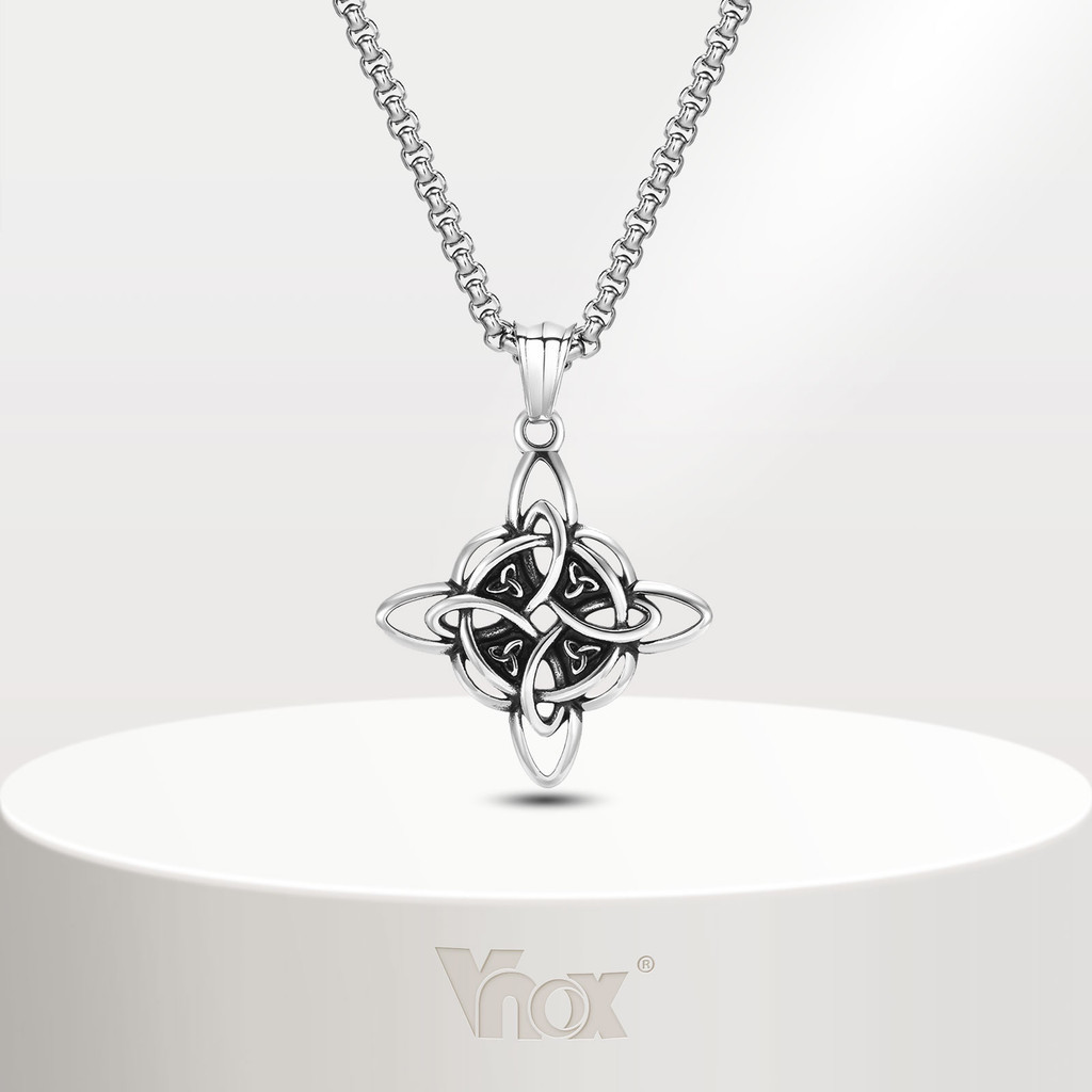 Vnox Vintage Colar De Nó Celta , Pingente Talismã Nórdico De Aço Inoxidável Não Desbotado , Jóias Presente em Oferta na Shopee