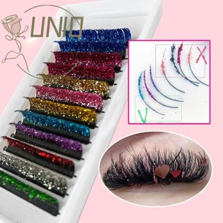UNIQ Glitter Pestanas Falsas Ferramentas De Maquiagem Fada Individuais Naturais Curly Shiny Eye Lashes