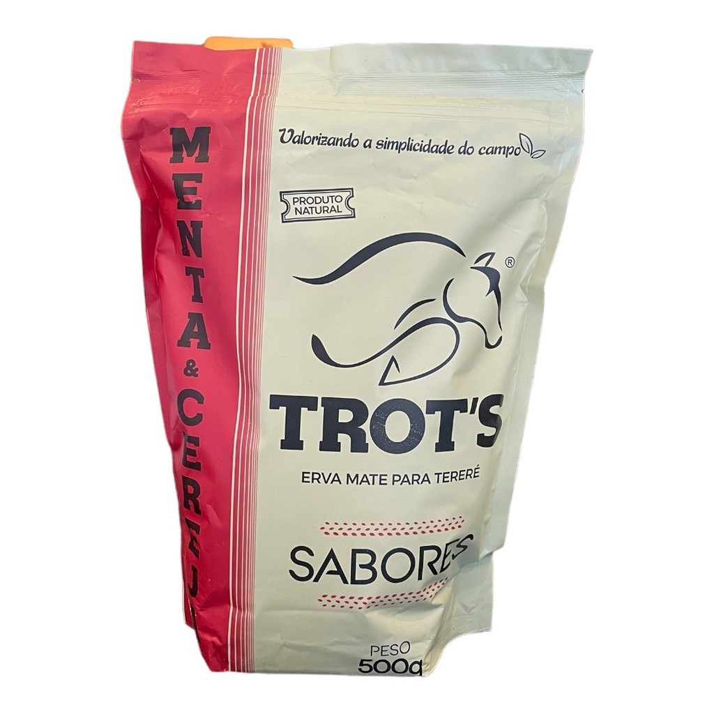 Erva Mate Para Tereré Trot's 500g sabor Menta e Cereja - Lançamento 2024