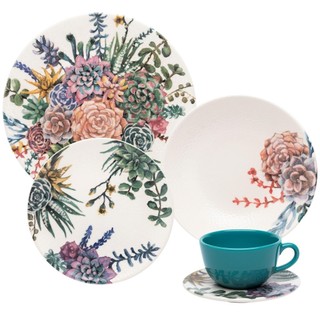 Aparelho de Jantar e Chá 30 Pçs Oxford Unni Bothanica em Oferta na Shopee