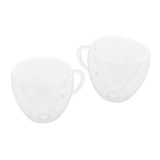 2 Xícaras de Chá Lyor Hibisco Parede Dupla Incolor 250ml