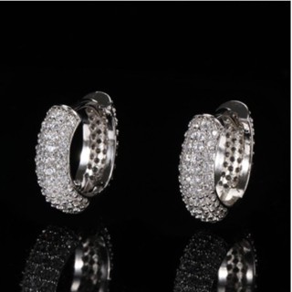 Brinco Argola Cravejada De Zircônias PEQUENA Bijuteria 1par prata em Oferta na Shopee