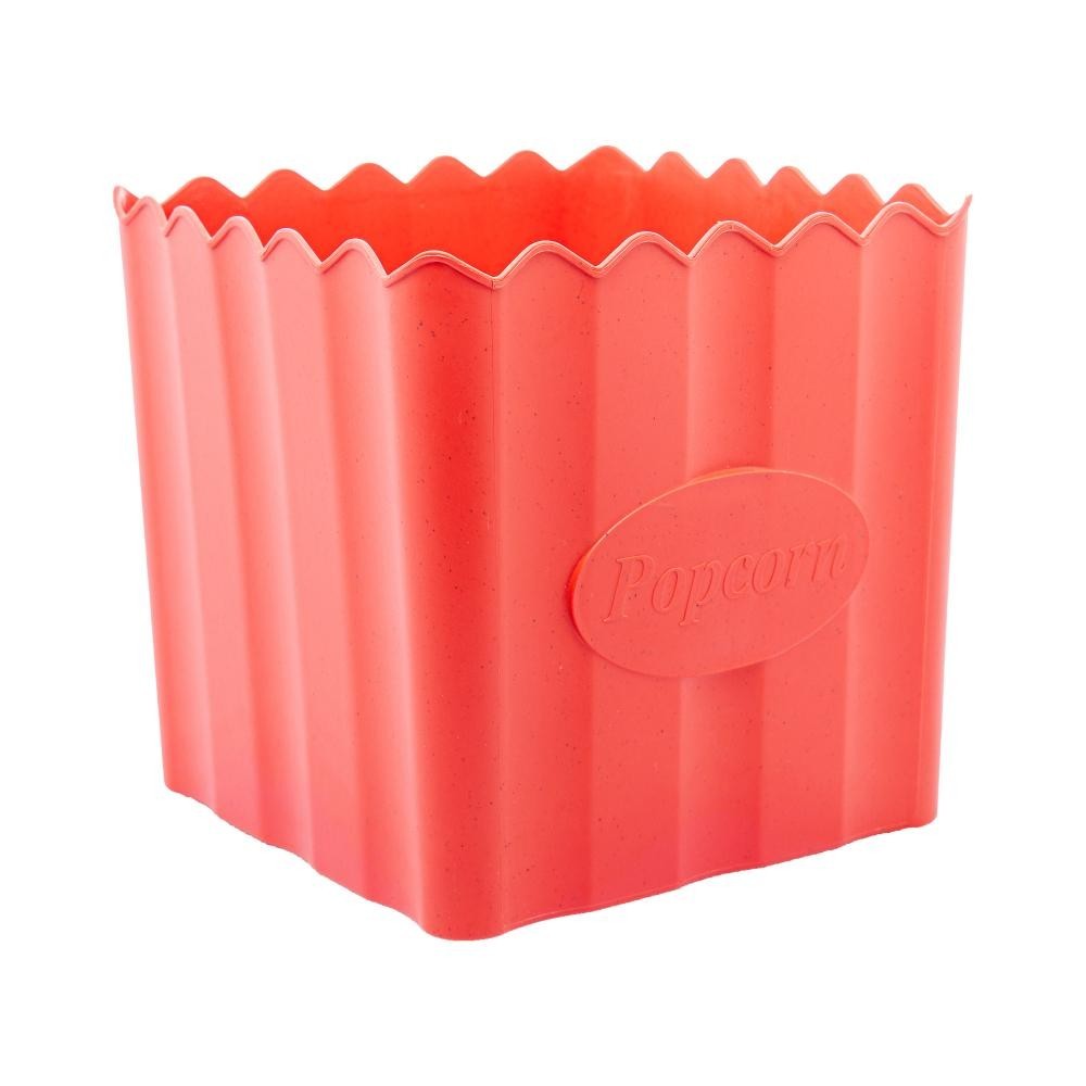 Balde de Pipoca Lyor de Bambu e PP Vermelho 16cm x 16cm - Home & Living