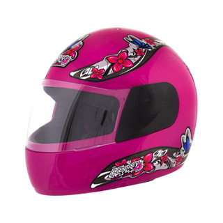 Capacete Feminino Moto Rosa Floral Pro Tork Viseira Cristal Casco ABS Cinta Jugular Revest...