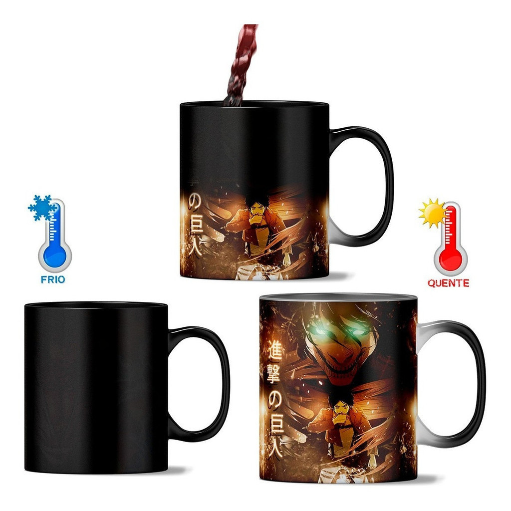 Caneca Magica Attack On Titan Eren Titan 325 Ml De Porcelana