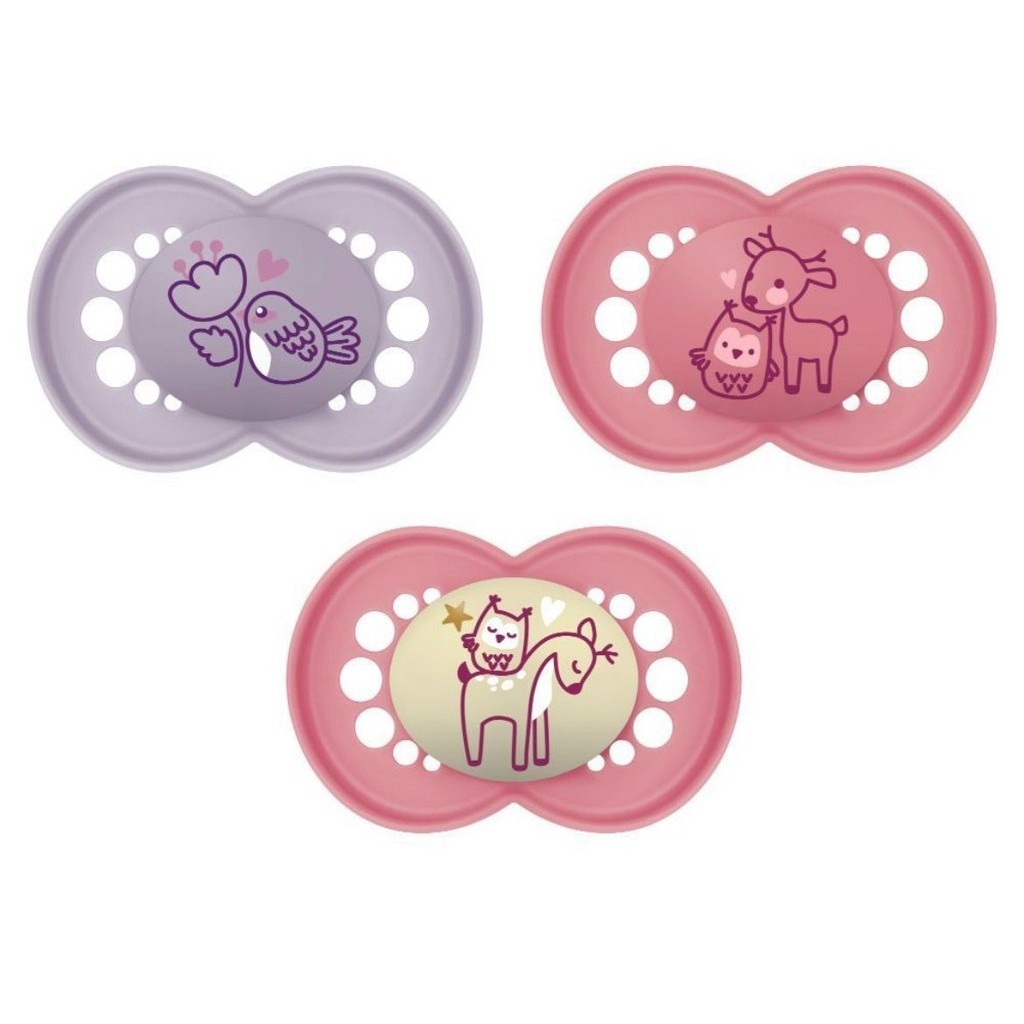 Chupeta Mam Original Day & Night 6+ Meses Brilha no Escuro 3 Unidades Rosa CH26332 em Oferta na Shopee