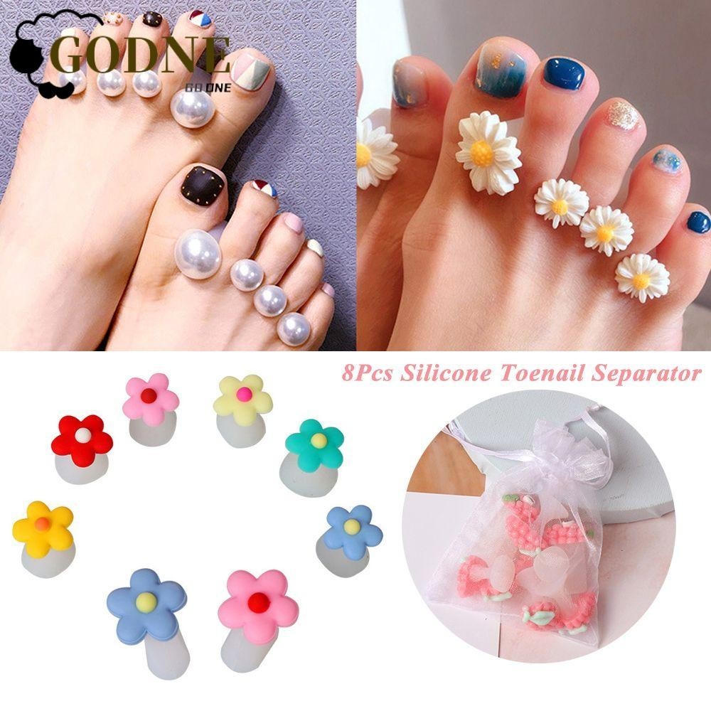 GODNESSFO 8Pcs Separadores De Dedo Do Pé Desenho Encantador Pedicure Care Daisy Flower Foot Divider