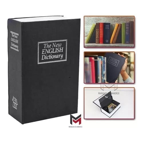 Cofre Camuflado Em Formato De Livro Dicionário Com Chave