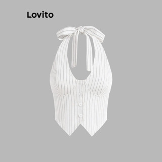 Lovito Regata com Estampa Lisa para Mulheres L80ED026
