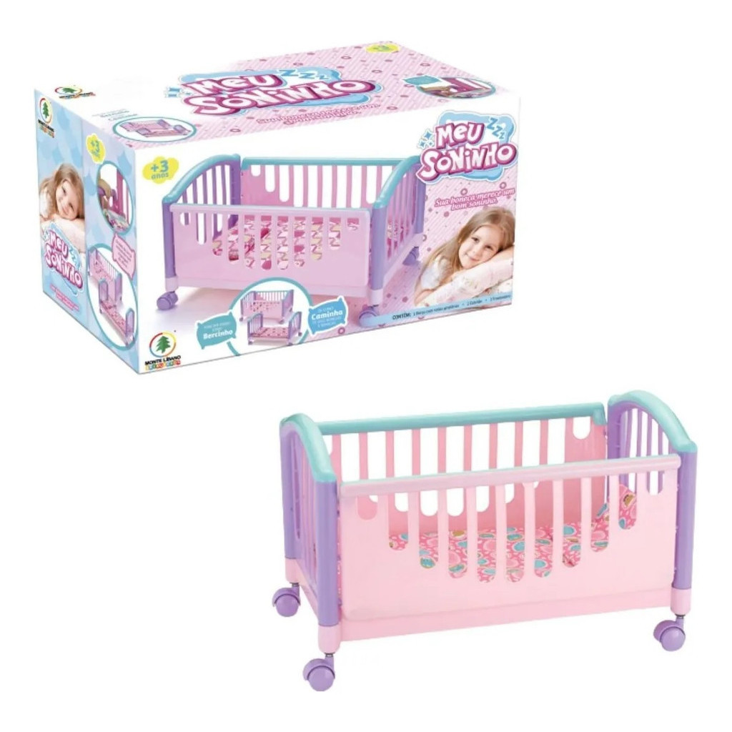 Berço Bercinho Infantil para Boneca Meu Soninho Monte Libano em Oferta na Shopee
