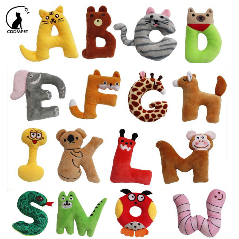 26 Alfabeto Animais Pet Formas De Brinquedos Interativos De Pelúcia De Brinquedo Cachorro
