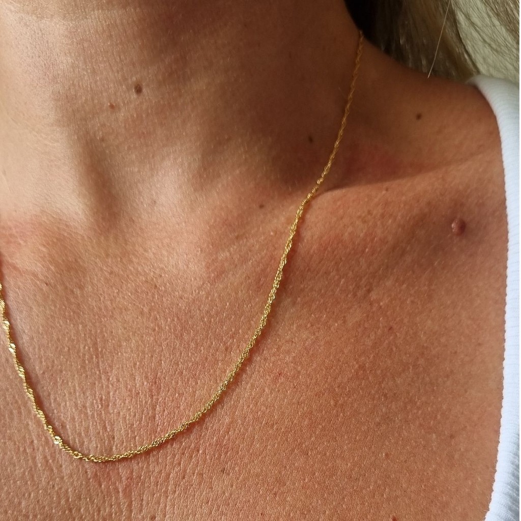 Corrente Cordão 50cm Feminino SemiJoia Banhado A ouro 18k