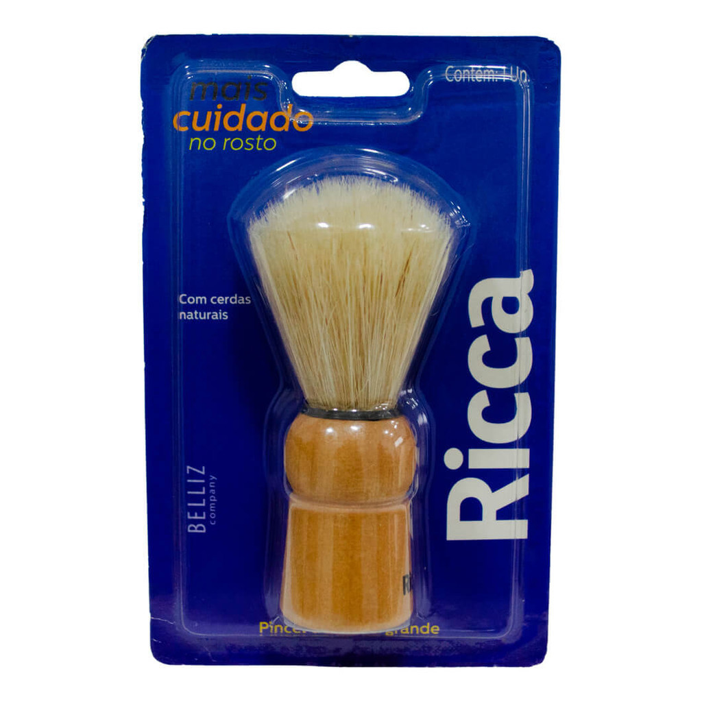 Pincel De Barba Ricca Modelo Belliz Grande Cerdas Naturais