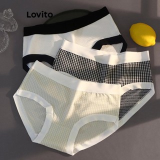 Lovito Calcinha Casual Lisa Colorblock Para Mulheres LNE50456