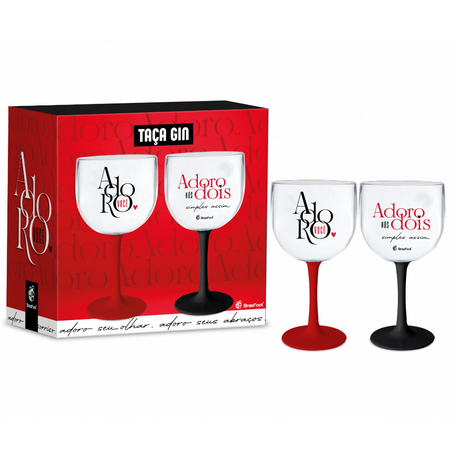Kit 2 Taças Festas para Drinks Coquetéis Gin 580 ml - Adoro Nós Dois