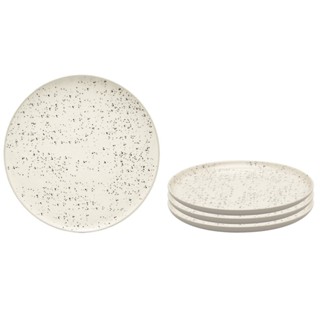 Kit Jogo 4 Pratos Rasos Oxford Flat Chuvisco 26cm em Cerâmica Decorada em Oferta na Shopee