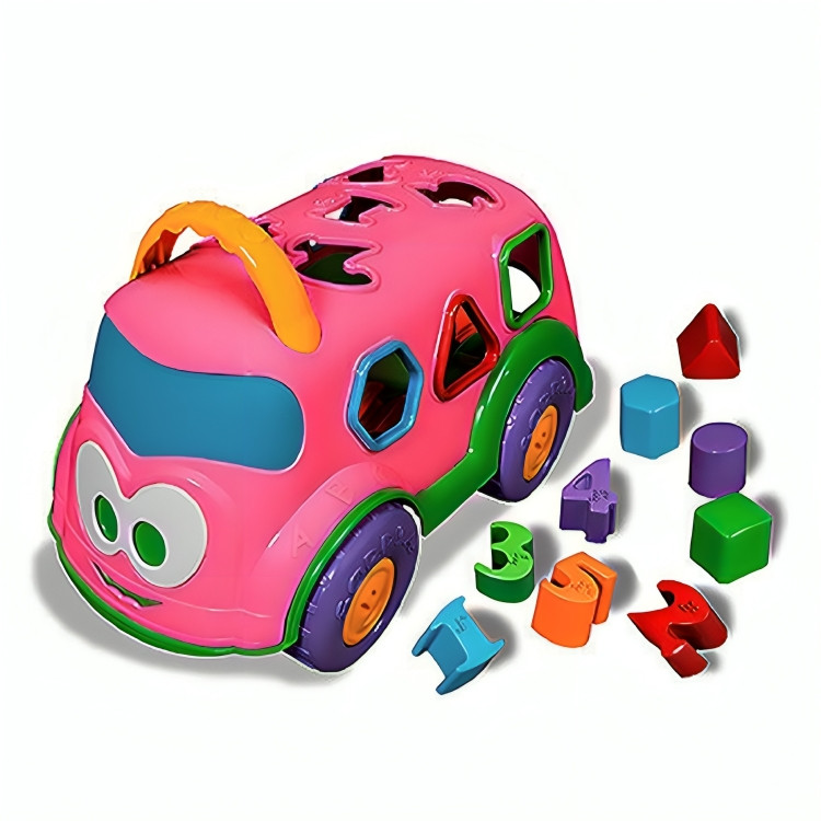 Ônibus Tópi Escolar Rosa com Formas e Números de Encaixe 3058 - Cardoso T