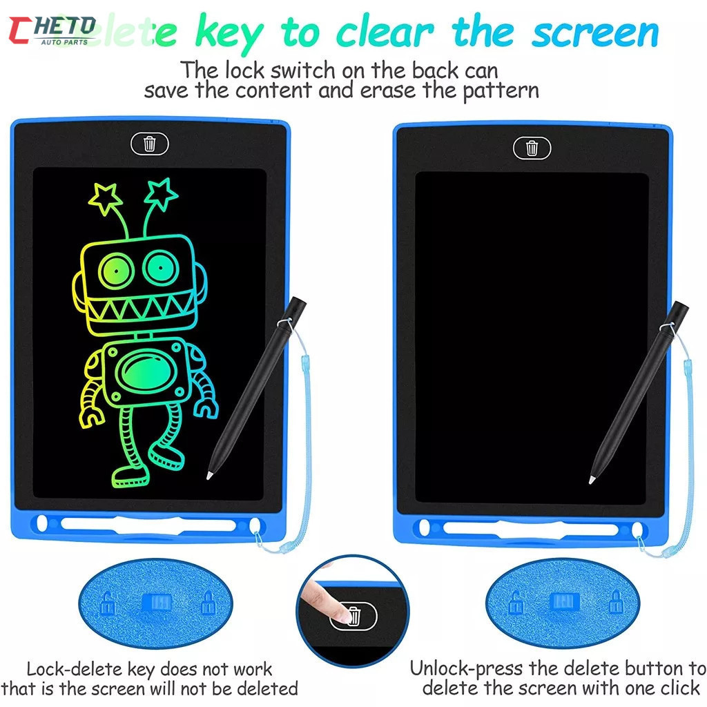 Lousa Mágica Tela Lcd Tablet Infantil De Escrever E Desenhar 8.5 10.5 12 Polegadas