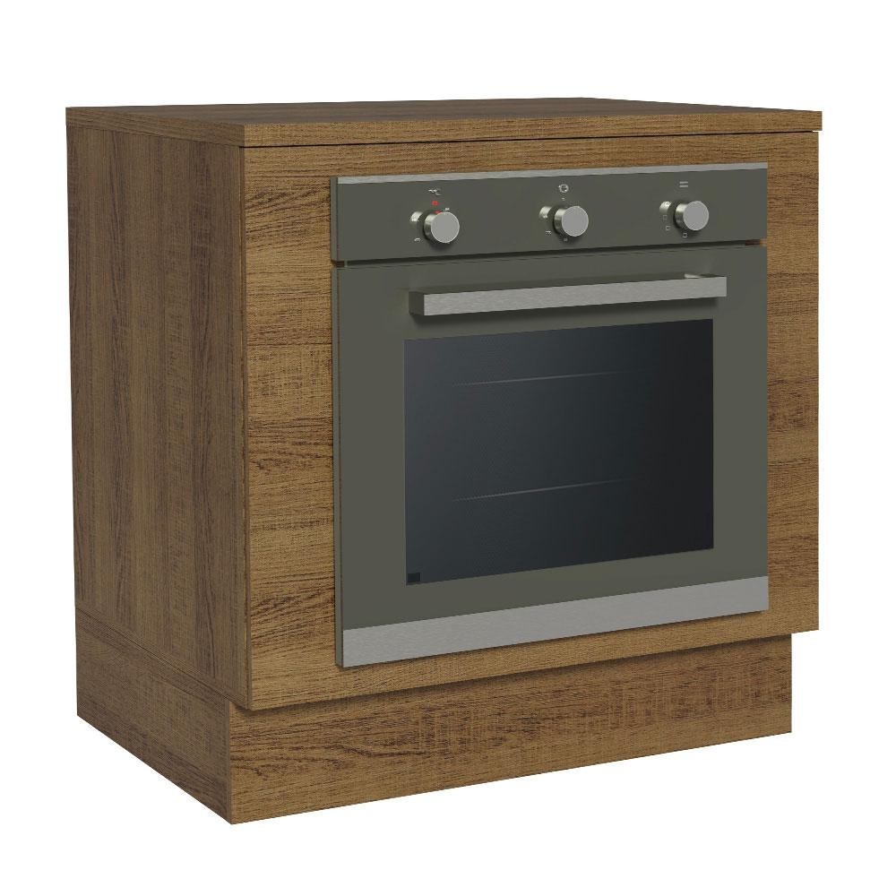 Balcão para Forno de Embutir 80 x 60 cm Com Tampo Rustic Glamy, Stella Madesa em Oferta na Shopee