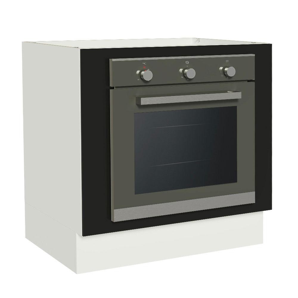 Balcão para Forno de Embutir 80 x 60 cm Sem Tampo Branco/Preto Agata, Glamy, Stella Madesa em Oferta na Shopee