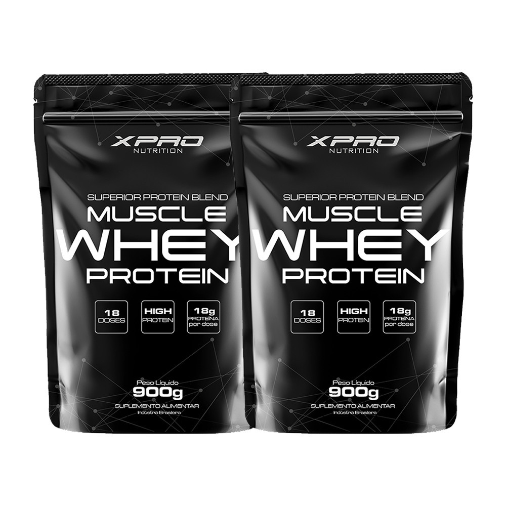 Kit 2x Whey Protein Muscle Whey 900g - XPro Nutrition em Oferta na Shopee
