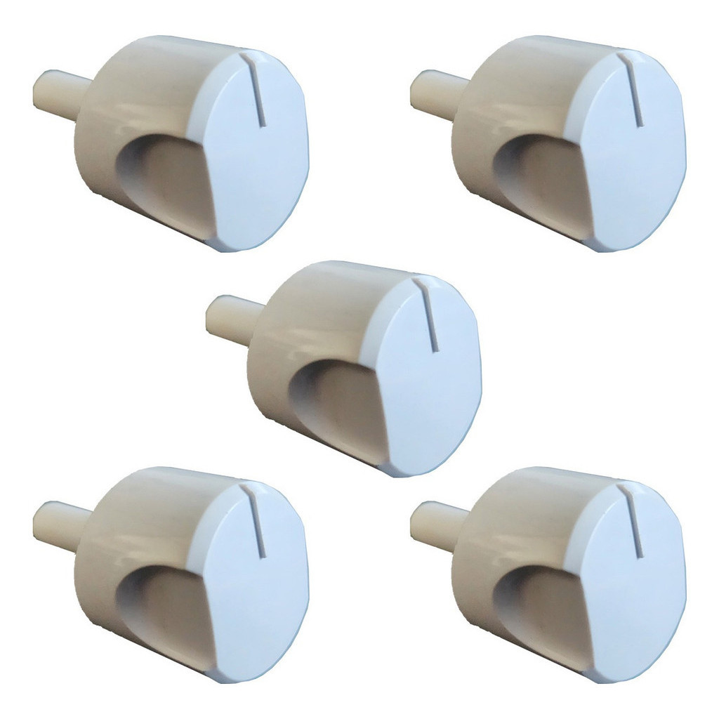 Botão Manipulo Fogão Continental Spazio Branco Kit 5 Und