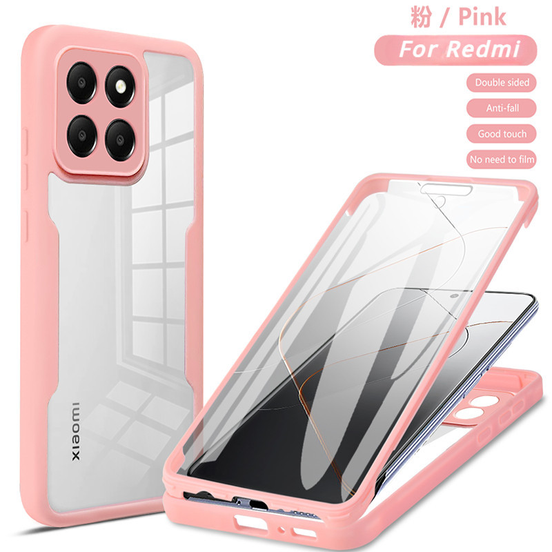 Para Xiaomi Redmi 14 Pro POCO X6 13C Nota 13 Plus 4G 5G 360 Graus Tampa Do Telefone De Corpo Inteiro À Prova De Choque Dupla Face Transparente TPU + PC