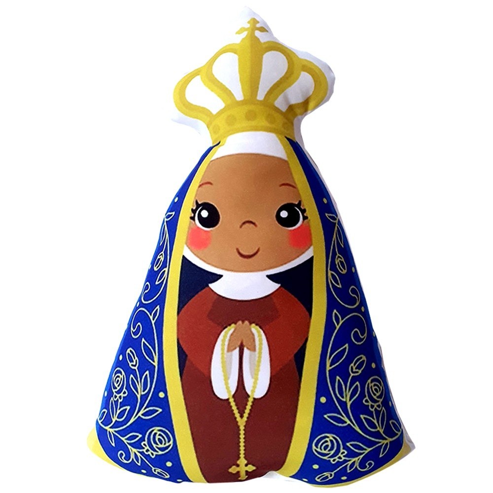 Naninha Para Bebe Nossa Senhora Aparecida 30cm de Altura  Estampada Apenas FRENTE em Oferta na Shopee