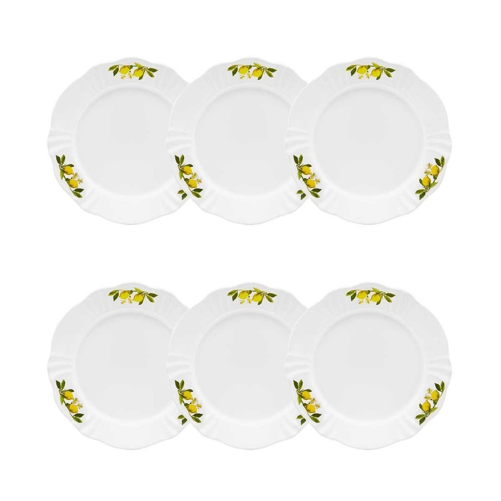 Jogo De 6 Pratos Sobremesa 23 Cm Oxford Soleil Limoni em Oferta na Shopee