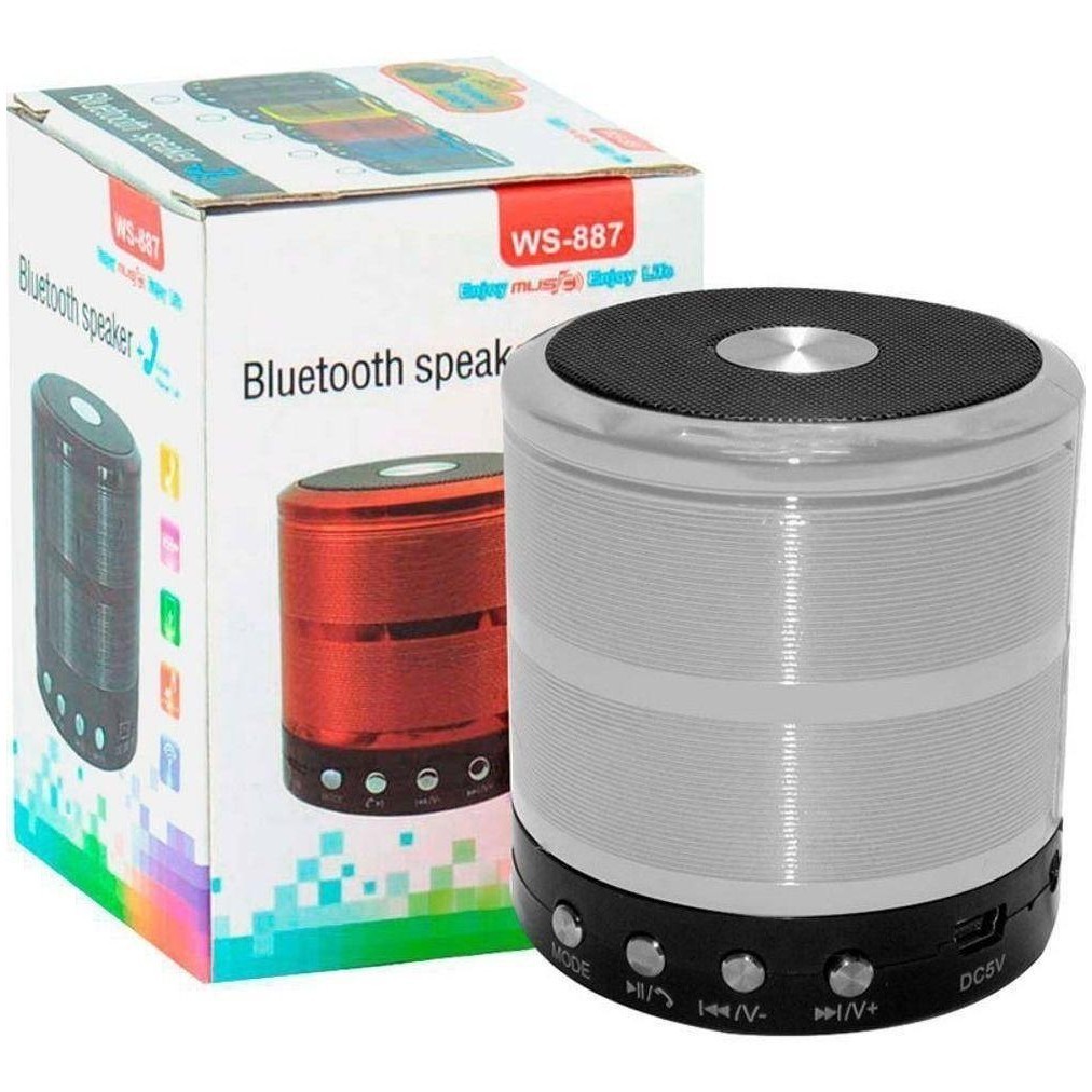 Mini Caixa De Som Portátil Speaker Mini Rádio USB SD CARD Prata