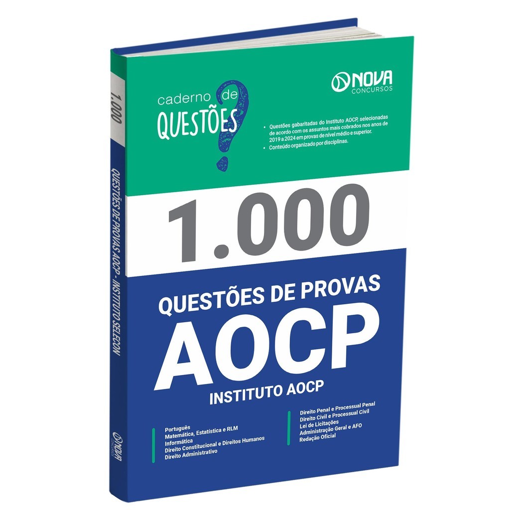 Imagem Livro 1.000 Questões Gabaritadas do Instituto AOCP