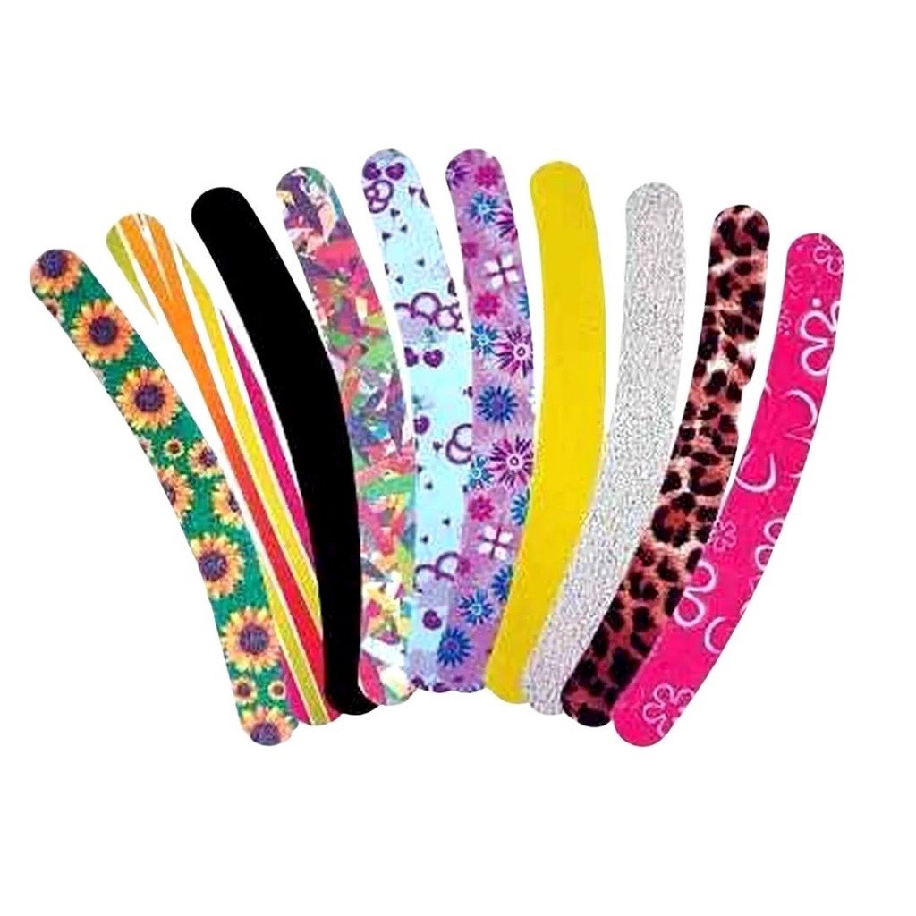 12un - Lixa de Unha Meia Lua Estampada 17cm
