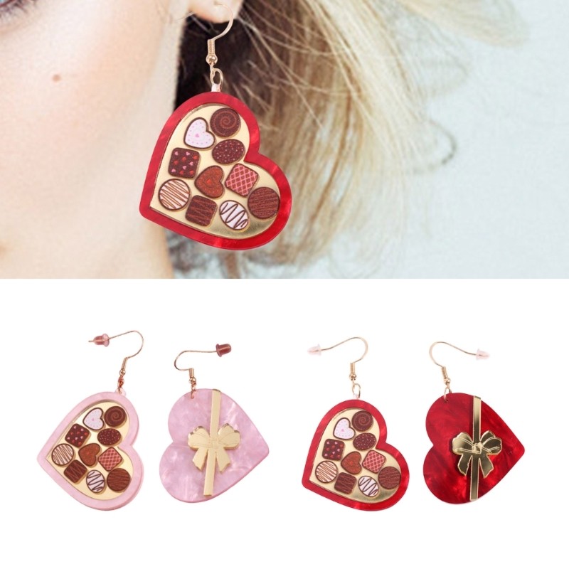 blg Moda Em Forma De Coração Caixa Brincos Acrílico Gota Brinco Na Orelha Studs Artesanal Dia Dos Namorados Jóias