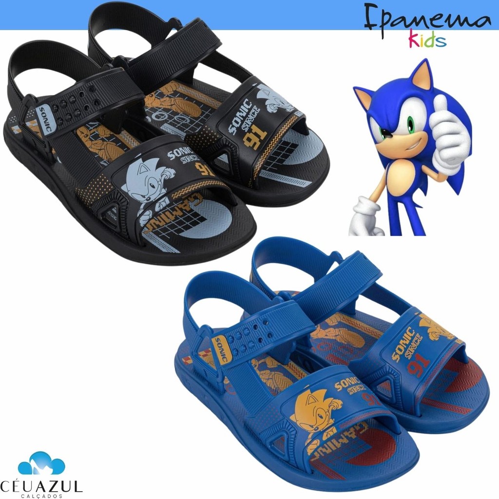 Sandália Papete Infantil Menino Sonic Challenge Conforto Desenho  Lançamento em Oferta na Shopee