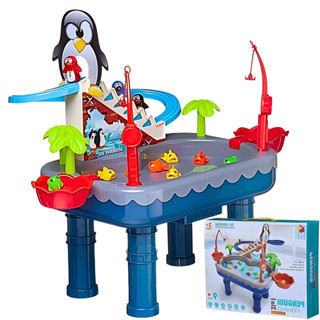 Jogo de Pesca Magnetica Divertida Com Varas e Pinguins Azul Castela em Oferta na Shopee