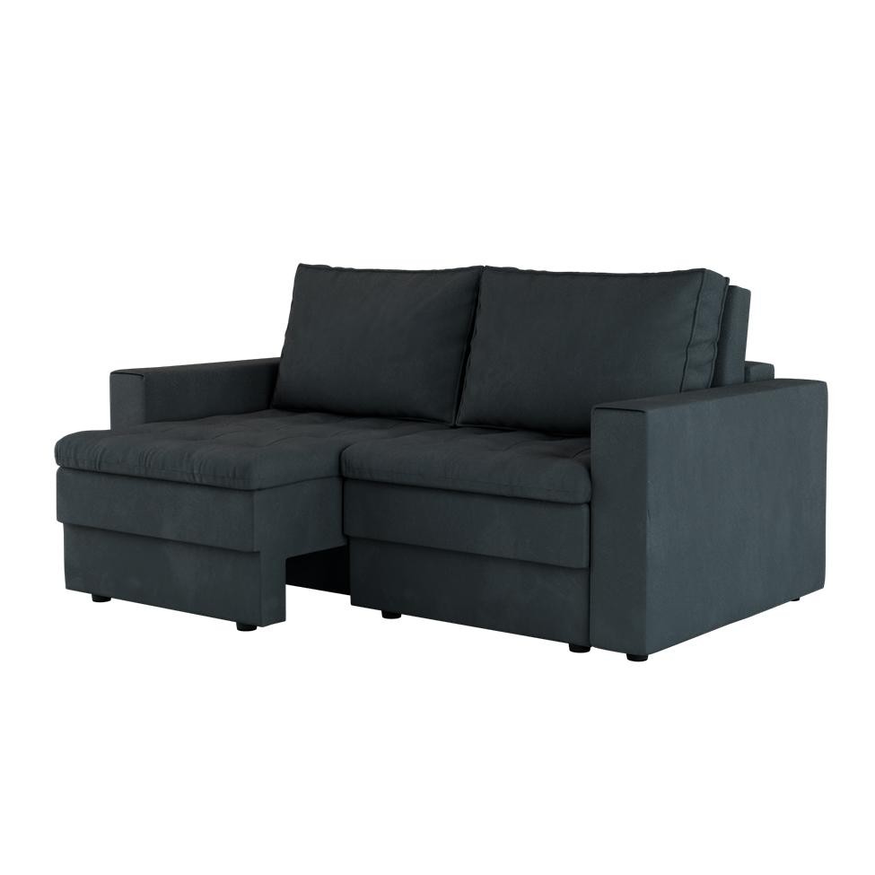 Sofá 3 Lugares Retrátil Berna Suede Grafite 180 cm em Oferta na Shopee