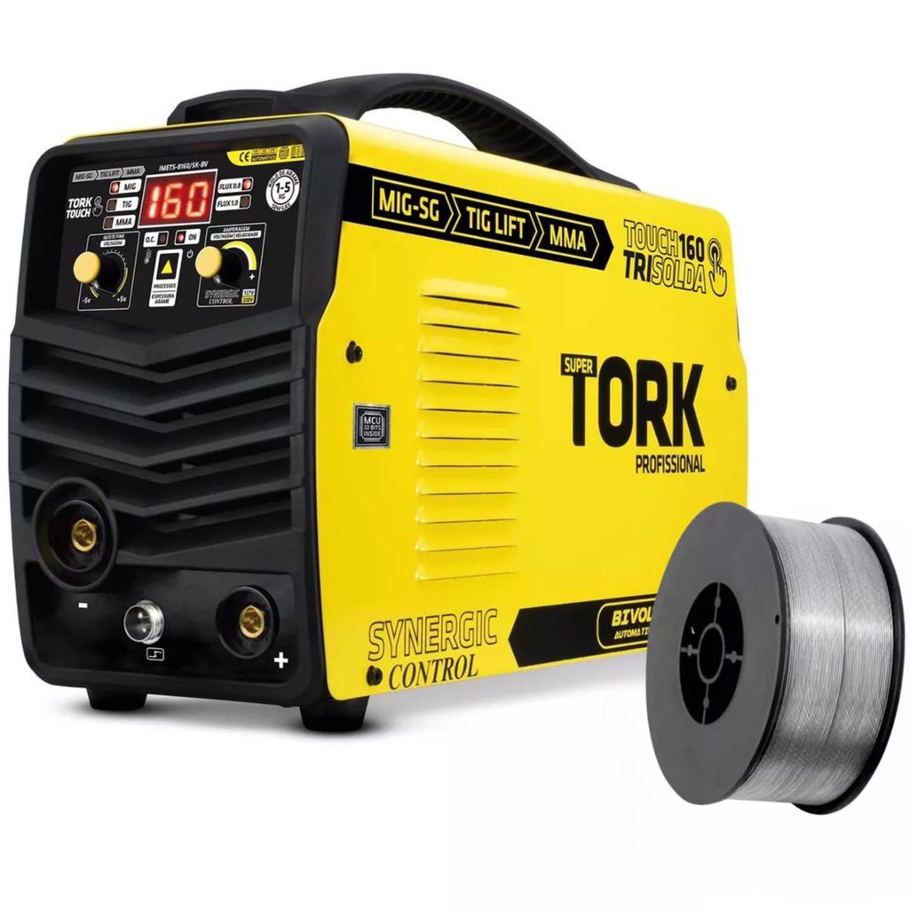Maquina Solda Inversora Mig 160a Sem Gás Tig Mma Tork Soldas em Oferta na Shopee