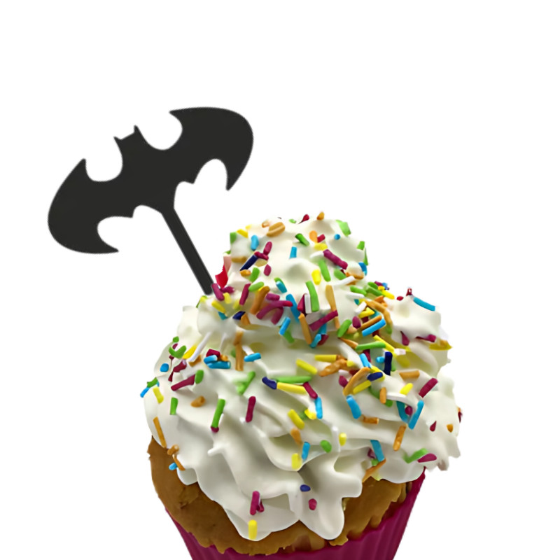 Topo De bolo Cupcake Docinho 12cm Brigadeiro Espeto Palito BATMAN Pirulito Tubo Canudo Festa Divertid