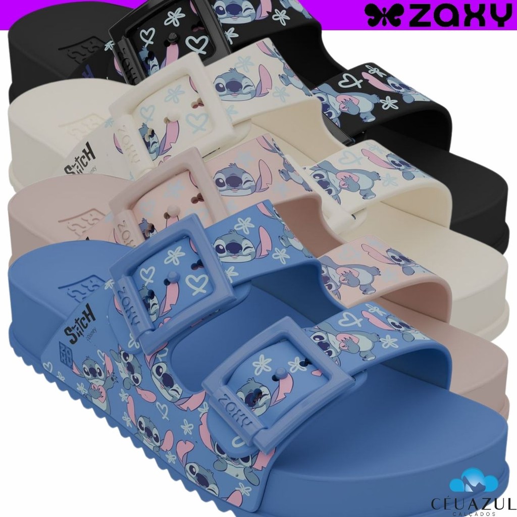 Sandália Feminina Pepete Zaxy Disney Stitch Stich Adulto Conforto em Oferta na Shopee