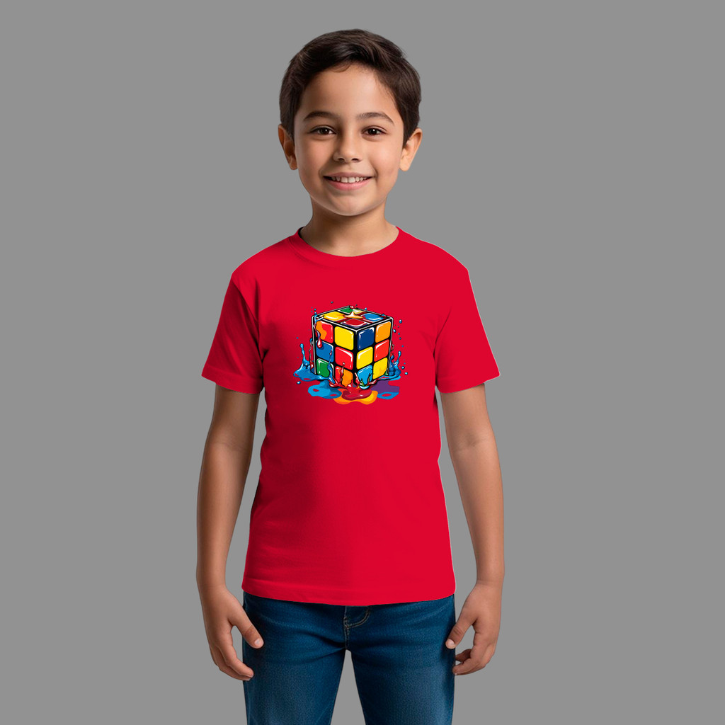 Camiseta Infantil Básica Masculina Streetwear Casual Confortável Gola Redonda Magic Cub