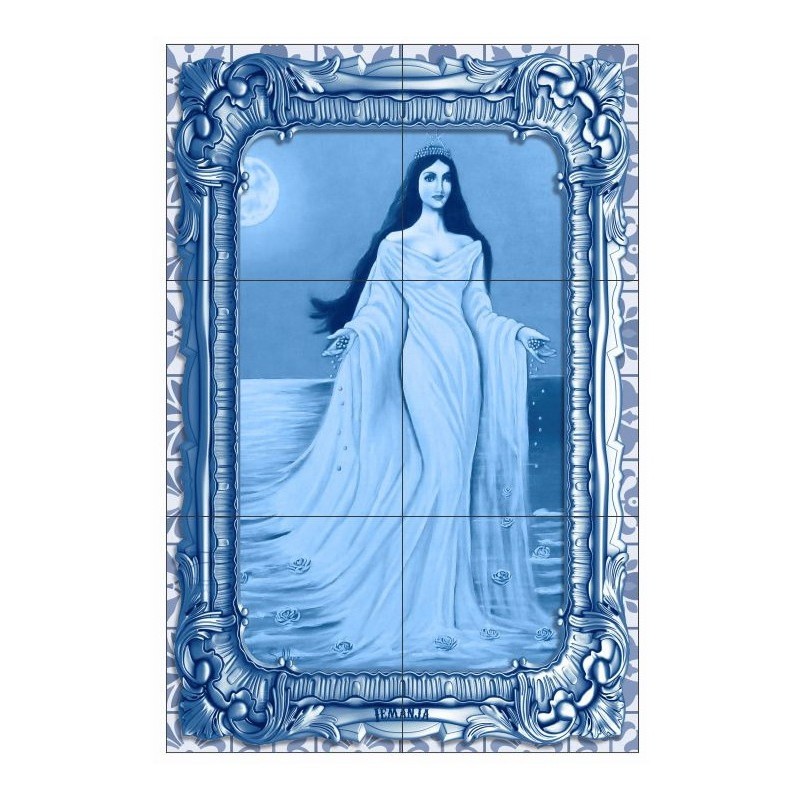 Quadro Imagem Iemanjá Est. Portugues Grande Azulejo Oferta!!